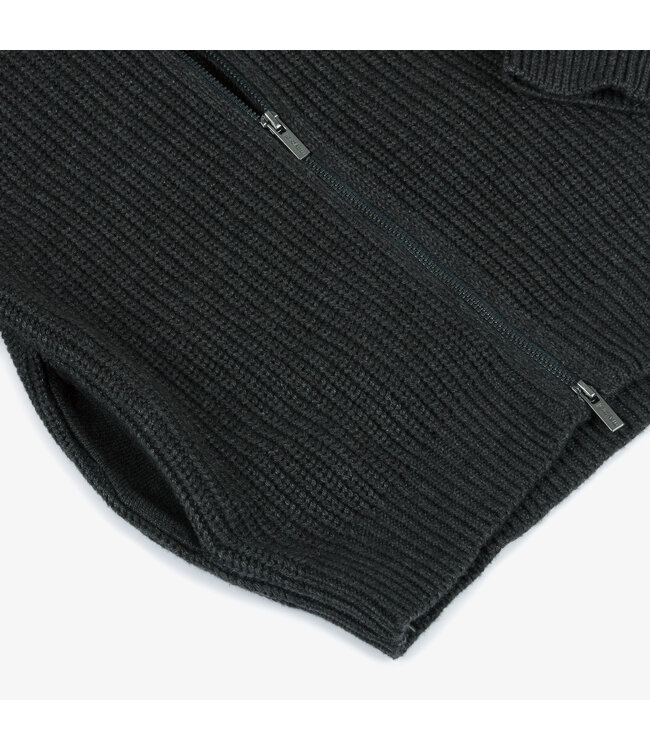 Mayoral Knit Zip Hoodie Charcoal