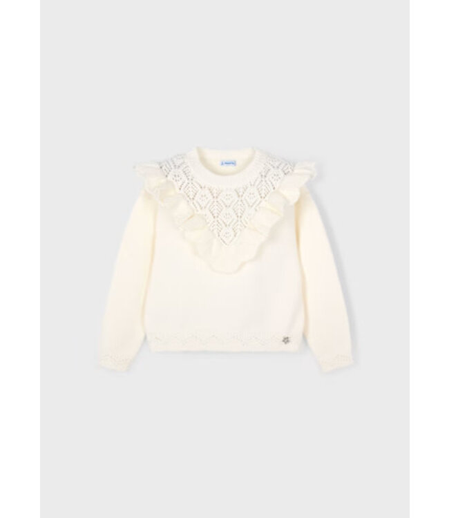 Mayoral Open Knit Sweater Ivory