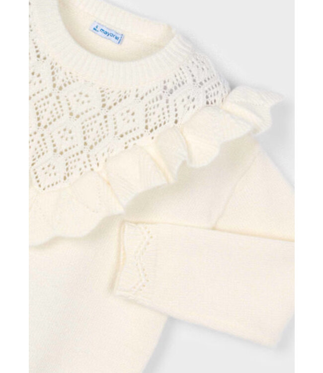 Mayoral Open Knit Sweater Ivory