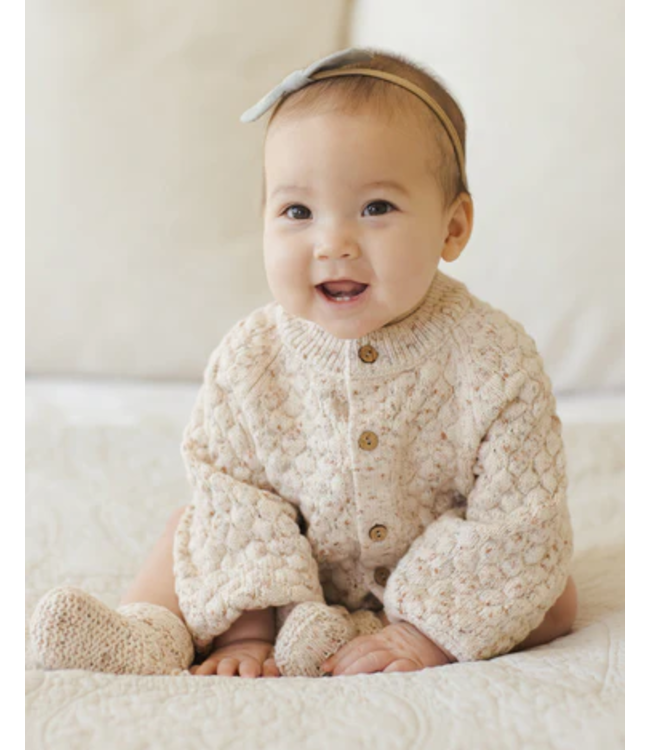 Quincy Mae Bubble Knit Cardigan Natural Confetti