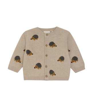 Minymo Knit Cardigan Hedgehogs Beige Melange