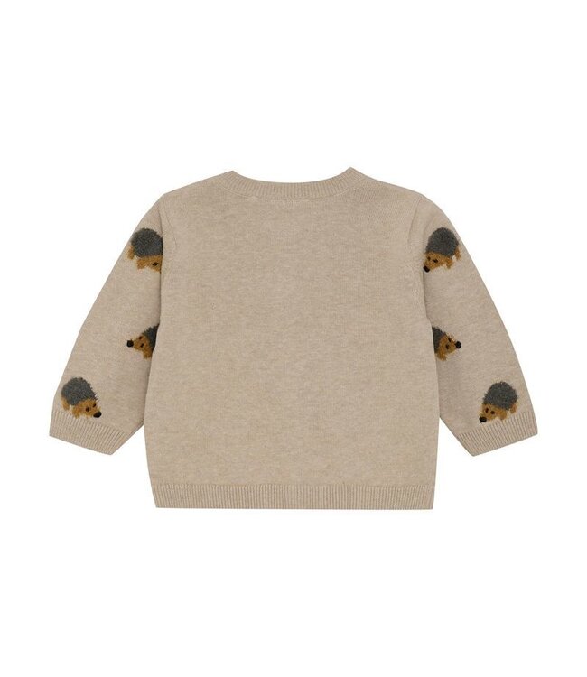 Minymo Knit Cardigan Hedgehogs Beige Melange