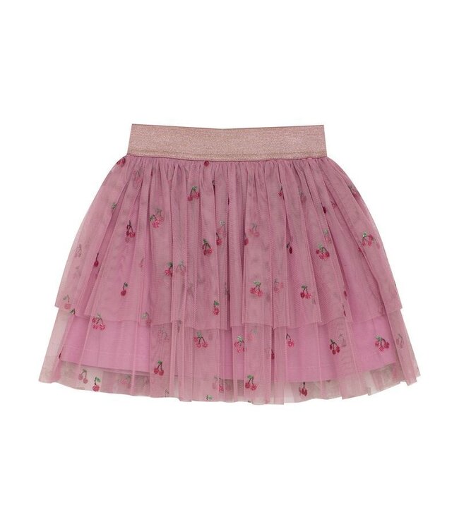 Minymo Embroidered Cherry Tulle Skirt Mauve Orchid