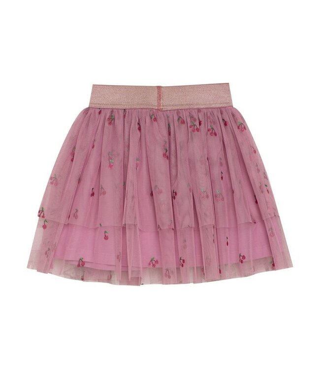 Minymo Embroidered Cherry Tulle Skirt Mauve Orchid
