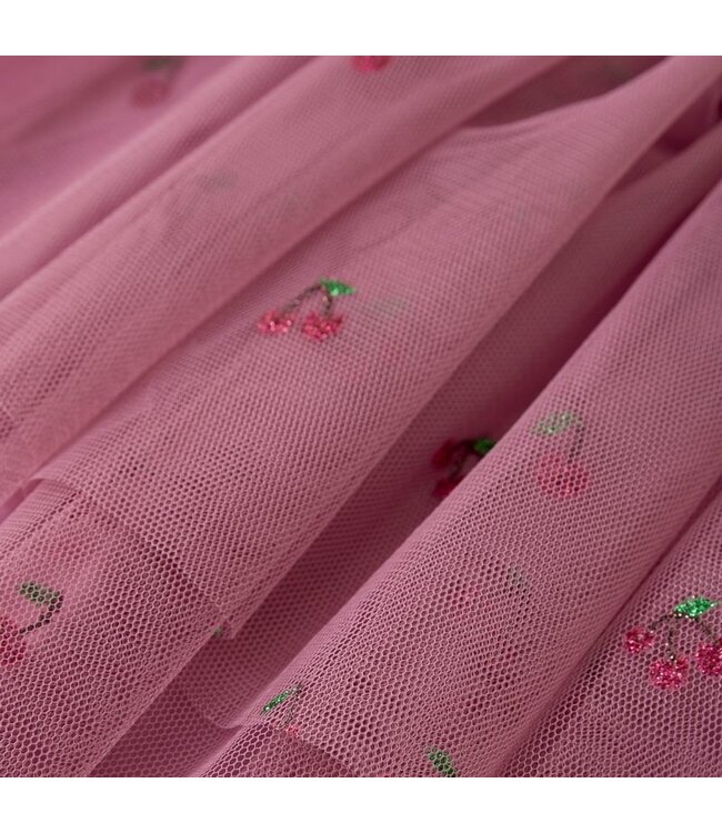 Minymo Embroidered Cherry Tulle Skirt Mauve Orchid