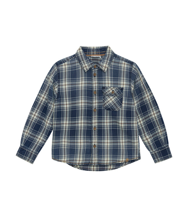 Minymo Plaid Check Shirt Navy