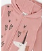 Deux par Deux  Hooded Knit Cardigan Dusty Pink With Unicorn Intarsia
