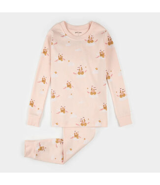 Petit Lem PJ Set Magic Castle Print on Light Pink