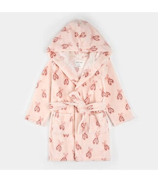 Petit Lem Plush Robe Ballet Slippers Print on Light Pink