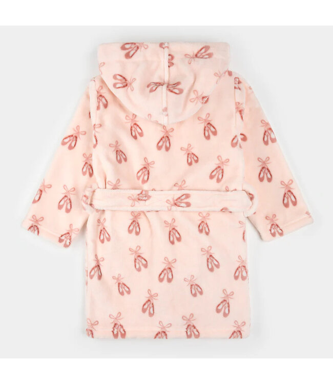 Petit Lem Plush Robe Ballet Slippers Print on Light Pink