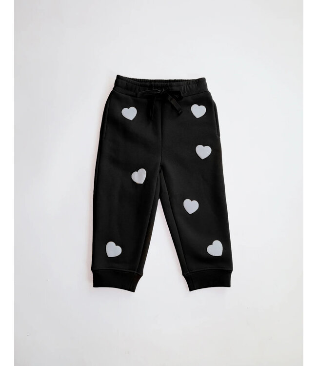 Brunette the Label Little Babes All Over Heart Jogger Black/White