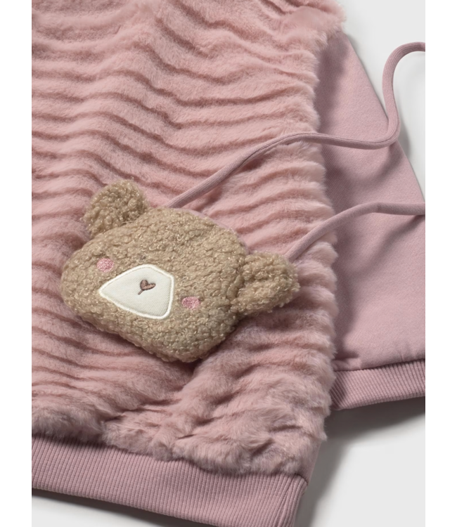 Mayoral Infant Sweatshirt Dress w/ Teddy Bag