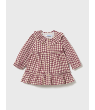 Mayoral Vichy Dress Burgundy Check