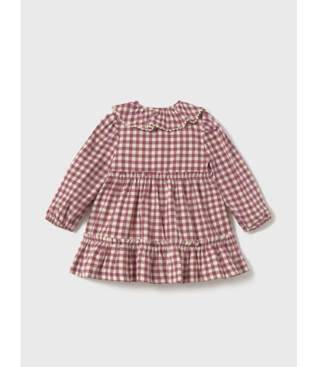 Mayoral Vichy Dress Burgundy Check