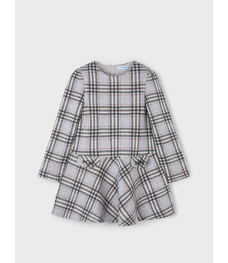 Mayoral Plaid Dress Grey