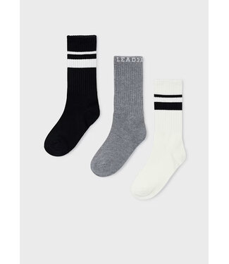 Mayoral Sport Socks 3pk Grey/Black