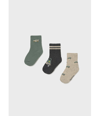 Mayoral Sock Set 3pk Green Cars