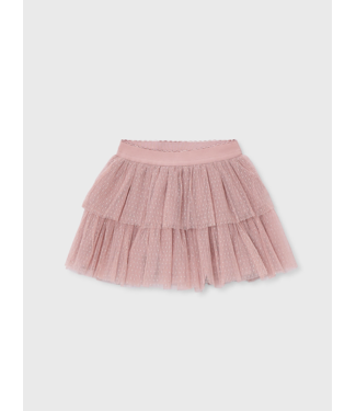 Mayoral Glitter Two Tier Tulle Skirt Rose
