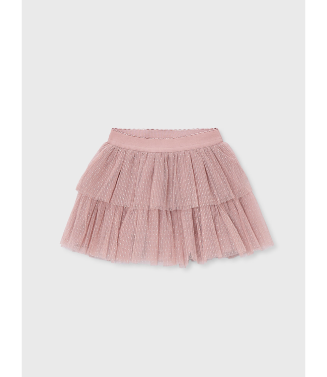 Mayoral Glitter Two Tier Tulle Skirt Rose