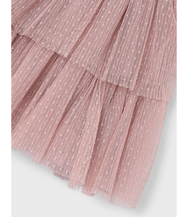 Mayoral Glitter Two Tier Tulle Skirt Rose
