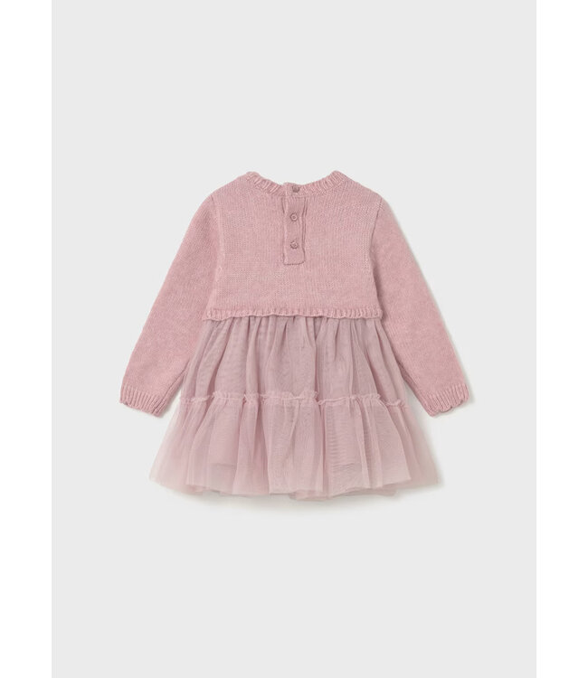 Mayoral Sweater Tulle Dress Pink