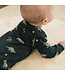 Petit Lem Footed Sleeper Holiday Dinosaur Print on Navy