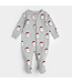 Petit Lem Footed Sleeper Santa Print on Heather Grey