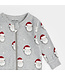 Petit Lem Footed Sleeper Santa Print on Heather Grey