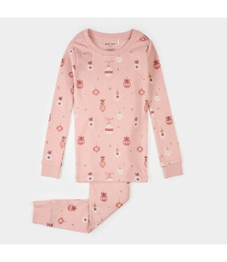 Petit Lem PJ Set Ornaments Print on Rose