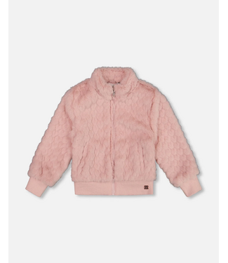 Deux par Deux Faux Fur Jacquard Jacket Dusty Pink