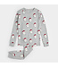 Petit Lem PJ Set Santa Print on Heathered Grey