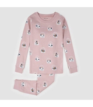 Petit Lem PJ Set Snowglobe Print on Violet