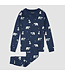 Petit Lem PJ Set Winter Polar Bear Print on Navy