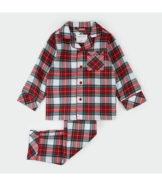 Petit Lem PJ Set Tartan Plaid Flannel Red