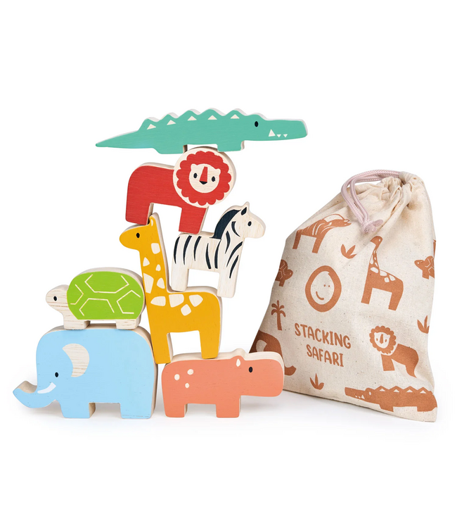 Mentari Toys Happy Stacking Safari Wood Toy