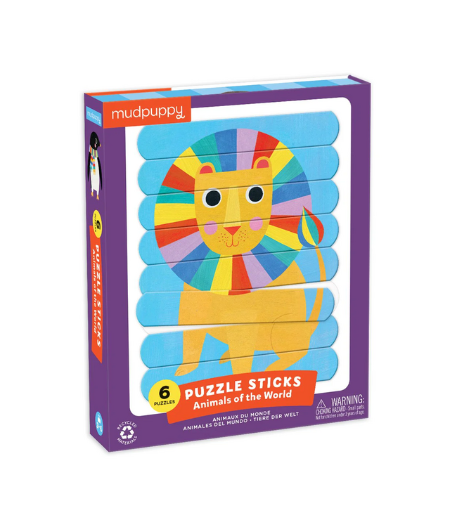 mudpuppy Puzzle Sticks Animals of the World