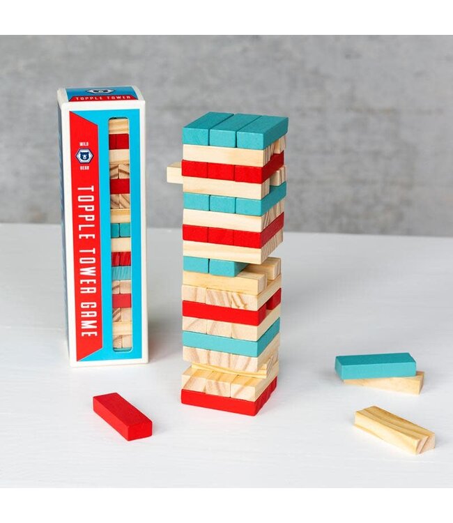 Rex London Mini Wooden Topple Tower Wild Bear