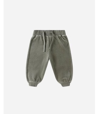 Quincy Mae Velour Relaxed Sweatpant Forest