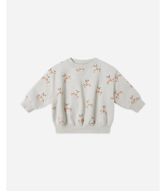 Quincy Mae Relaxed Fleece Sweatshirt Reindeer