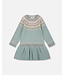 Deux par Deux Deux par Deux Jacquard Sweater Dress with Ribbed Skirt Jade Green