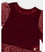 Deux par Deux Deux par Deux Puff Sleeve Velour and Lace Red Dress
