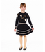 Deux par Deux Knit Dress Black with Glittery Hearts