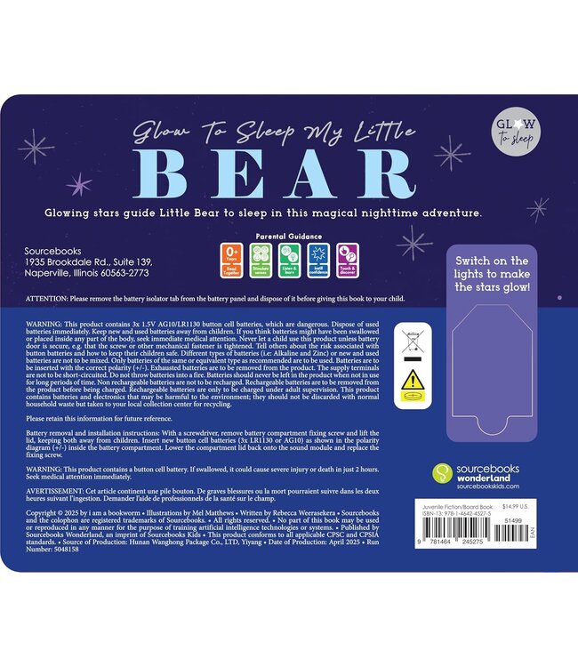 Glow to Sleep My Little Bear Board Book