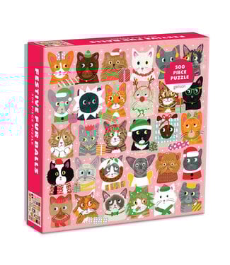 Galison Festive Furballs Puzzle 500pc