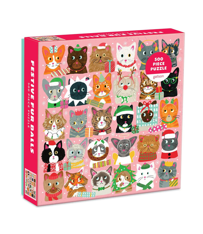 Galison Festive Furballs Puzzle 500pc