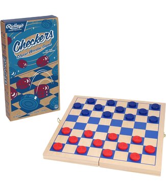 Ridley's Checkers Classic Wooden Game
