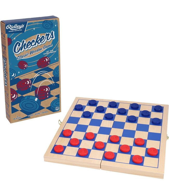 Ridley's Checkers Classic Wooden Game