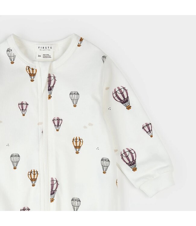 Petit Lem Footed Sleeper Hot Air Balloons Print