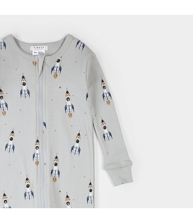 Petit Lem Convertible Sleeper Rocket Print on Lunar Rock