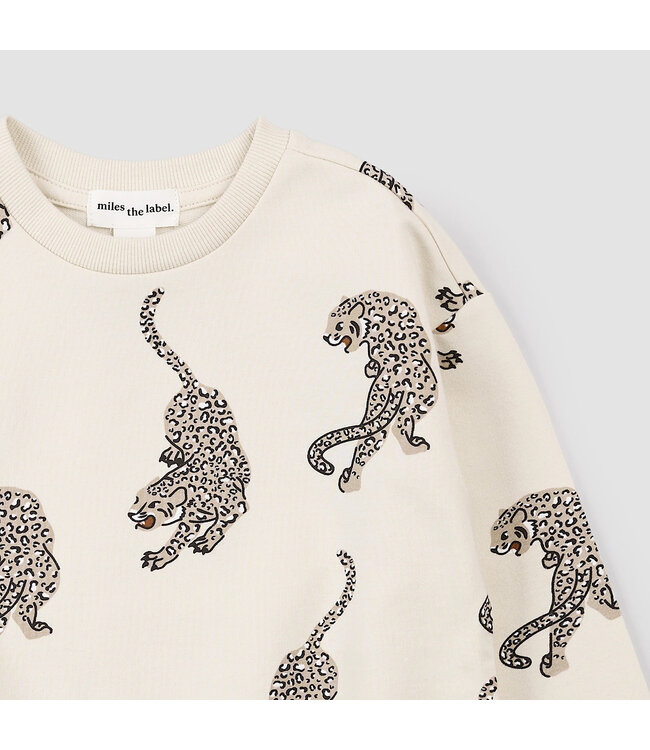 Miles the Label Sweatshirt Cheetah on Beige